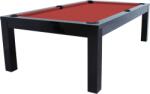 RASSON Masă de biliard / masă de dining, Penelope II, Negru Lucios, cu blat de masă inclusă Simonis 760 red (55.132.08.5.9)