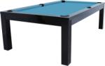RASSON Masă de biliard / masă de dining, Penelope II, Negru Lucios, cu blat de masă inclusă Simonis 860 tournament blue (55.132.08.5.18)