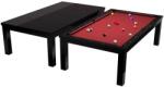 RASSON Masă de biliard / masă de dining, Penelope II, Negru Lucios, cu blat de masă inclusă, 7ft Simonis 860 red (55.132.07.5.16)