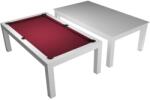 Dynamic Masă de biliard / masă de dining, Mozart, 7 ft. , alb mat Club Cloth burgundy (55.107.07.3.4)