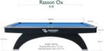 RASSON Masã de biliard, Rasson Ox, 9ft, negru, buzunare EPBF Simonis 860 red (55.148.09.5.11)