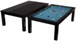 RASSON Masă de biliard / masă de dining, Penelope II, Negru Lucios, cu blat de masă inclusă, 7ft Simonis 760 tournament blue (55.132.07.5.9)