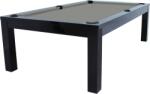 RASSON Masă de biliard / masă de dining, Penelope II, Negru Lucios, cu blat de masă inclusă Club Cloth gray (55.132.08.5.4)