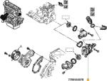 Original Renault Carcasa termostat ORIGINAL RENAULT 7700116078 (7700116078)