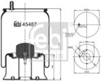 Febi Bilstein Burduf, suspensie pneumatica FEBI BILSTEIN 45487 (45487)