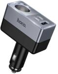 hoco. 1xUSB A + 2xUSB C + 1x szivargyújtó csatlakozó PD QC3.0 max 165W/24V Z65A fekete autós töltő