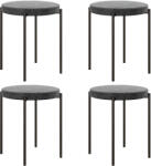 HomCom Set de 4 taburete de bucătărie, empilabile, stil catifea, până la 100 kg, cadru din oțel, 41, 5 x 41, 5 x 46 cm, Gri închis | Aosom Romania (835-378V00CG)