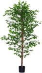 HOMCOM Plantă Artificială de Ficus cu 1260 Frunze, Plantă Artificială cu Ghiveci Inclus, Ø17, 5x14, 5 cm, Verde | Aosom Romania (830-799V01GN)