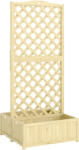 Outsunny Jardinieră cu spalier Pătrat pentru legume din lemn pliabil cu două bazine pentru flori pentru plante cățărătoare 73 x 70 x 170 cm Natural | Aosom Romania (84H-547V00ND)