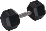HOMCOM Ganteră Hexagonală de 15 kg, cu Prindere Antiderapanta, Greutate pentru Brațe din Oțel și Cauciuc, Ø15.5x33.6 cm, Negru | Aosom Romania (A91-021V01)