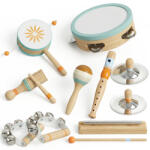 AIYAPLAY Instrumente Muzicale pentru Copii, Jucării Muzicale Montessori din Lemn pentru Copii 3+, Set de Percuție cu Tamburină și Maracas, Cadou pentru Fete și Băieți | Aosom Romania (390-035V00MX) Instrument muzical de jucarie