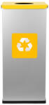 ALDA Eko Square Fém Szelektív Hulladékgyűjtő 60L - Sárga Fedél