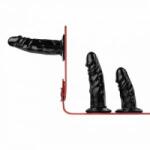 EasyToys Fetish Collection Triple Harness System Adjustable Black/Red 54-106cm