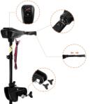 inSPORTline Elektromos csónakmotor inSPORTline A43 55lb/636W/12V, összecsukható kialakítás, hátsó rögzítés, alacsony fogyasztás, háromlapátos hajócsavar (31047)