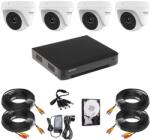 HiWatch Sistem supraveghere Hikvision HiWatch, 4 camere, 5MP, Infrarosu 20m, DVR 4 canale, HDD 500GB, Accesorii montaj (54778-)