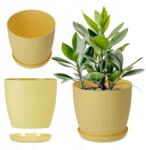 Kadax Virágtartó 25 cm Virágtartó Állvánnyal Sárga Nappaliba (K2117)