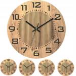  Falióra Fa Tölgy 34CM Vertical Lines Dragon Interior Számjegyek (250306FC02)