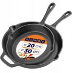 Kadax Öntöttvas Serpenyő Készlet 20/30 cm 2x Öntöttvas Serpenyő Indukciós Gáz Grill (K15863)