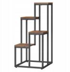  Virágtartó állvány 4 polccal rusztikus lábak fekete (2809_1)