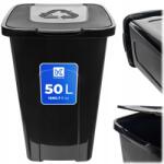 Kadax Szemetes Kuka Szelektív Hulladékgyűjtő Tartály 50L Vödör Fekete Konténer (K10573)