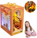  Book Nook Diy Miniatűr Házikó 3D Puzzle Gyerekeknek, Narancssárga (231012SU02-99)