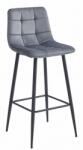  Scaun de bar ARCETO VELVET cu picioare negre, gri inchis