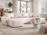  Coltar extensibil in forma de U SEVIO, crem, 311x145 cm + 2 perne GRATUIT