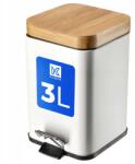 Kadax Hulladékgyűjtő Kuka Fürdőszobai Tartály Fehér Bambusz Billenő Pedállal 3L (K3319)