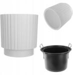 Kadax Virágtartó 40cm Virágtartó Betéttel Műanyag Fehér (K10146)