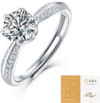 Dollcini Klasszikus Hatkarmos Moissanite Gyűrű Köves Díszítéssel és GRA Igazolással - 1, 2 és 3 Karátos Változatban - 3 karátos (649093)