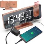  Digitális Óra Led Ébresztőóra 4in1 Projektorral Elektronikus Tükör Hőmérő (231024XF02-4)