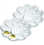 Kadax Tojástartó Tányér Üveg Tojástartó 9 Tojás Húsvéti Tányér 2 db (K8176)