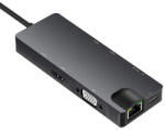 WPOWER USB-C dokkoló, 8in1, 4K HDMI, VGA, Gigabit LAN, 2xUSB3.0, kártyaolvasó, alumínium (SUNS0248-B)