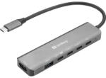 Sandberg USB-C 6-in-1 MediaDock, 6xUSB/1xHDMI (136-77) - wpower