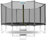 INLEA PREMIUM Jump Trambulin külső védőhálóval 366 cm - szürke (IN02-0021) - inlea