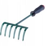 Kadax Kis Gereblye Fém Gereblye Kerti Fű Levelekhez 30 cm 6 Fogú Nyél (K646)