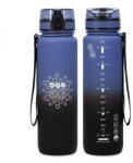Ars Una Motivációs BPA mentes kulacs - 1000 ml - matt fekete/lila (56574562)