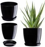 Kadax Virágtartó Állvány Műanyag Virágtartó 23cm Fekete Kadax (K1324)