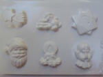  Gipszkiöntő forma, normál - Karácsonyi 6 motívumos (üstökös) (24636)