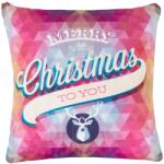 Somnart Perna decorativa de Craciun 40x40 cm cu ren si husa detasabila (6144)