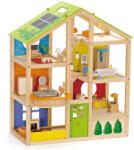 Hape Casa de papusi mobilata cu 3 etaje Hape 36 piese (E3401B) Casuta papusi