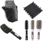 Pauco Set kit frizerie coafor cu perii ceramice profesionale si sort borseta Beatrice