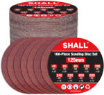 Shall csiszolókorong készlet 125 mm, vegyes szemcseméret, 8 lyukas, 160 db
