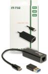 Inter-Tech Placa de retea Inter-Tech Argus IT-732, USB-C / USB-A, Black (88885593)