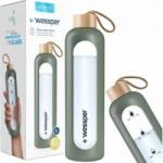 WESSPER Glass water bottle with case WESSPER 1000ml olive
