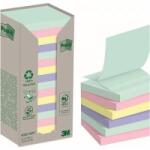 Post-it 3M Eco-friendly Post-it® Z-Notes, NATURE sticky notes, pastel, 76x76mm, 16x100 cards