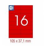 Tanex Самозалепващи етикети Tanex, A4, 105 x 37.125 mm, червени, 16 броя, 25 листа, office1_1540120173