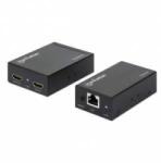 Manhattan HDMI ETHERNET KIT HDMI 1080p over Ethernet Extender Kit, Up to 50m with Single Cat6 Cable, Tx & Rx Modules, IR Support