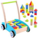 Jokomisiada Wooden Pusher, walker, stroller with blocks ZA3724