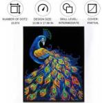 Diamond Dotz adults flocked neon peacock